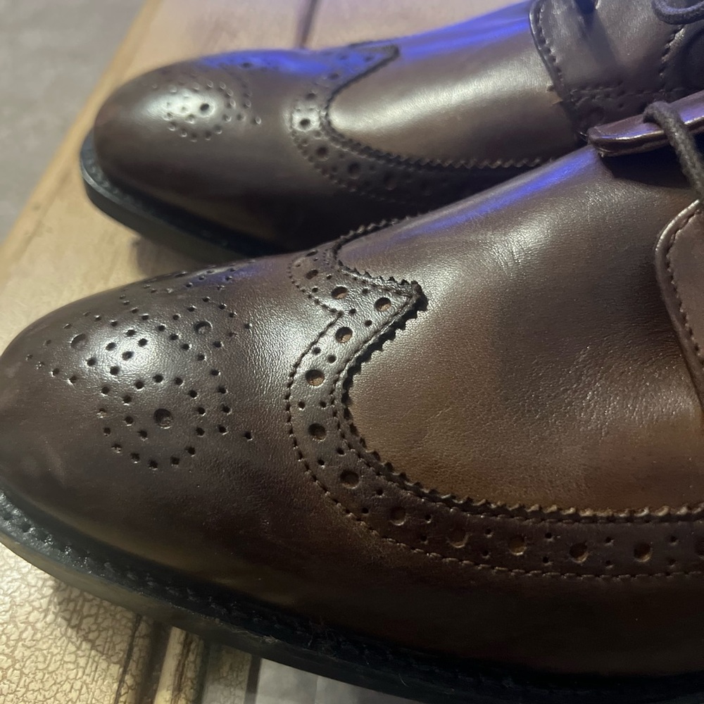 NWOB Rockport Wingtip Perforated Brogue Men's Brown Leather Oxfords 9.5W - Picture 11 of 16